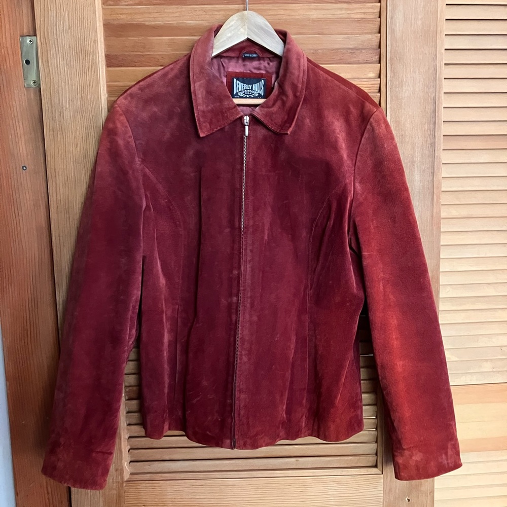 Beverly Hills Leather Club Vintage Red Suede Jacket